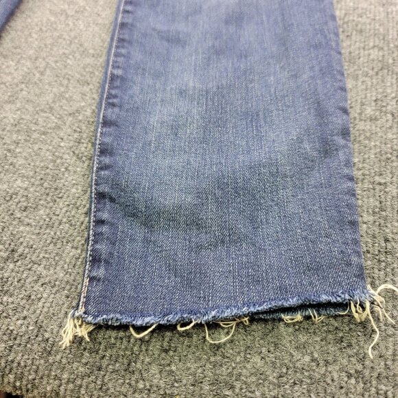 Gap 1969 Womans Authentic True Skinny Jeans 32R Distressed Frayed Hem Blue Denim - Picture 4 of 8